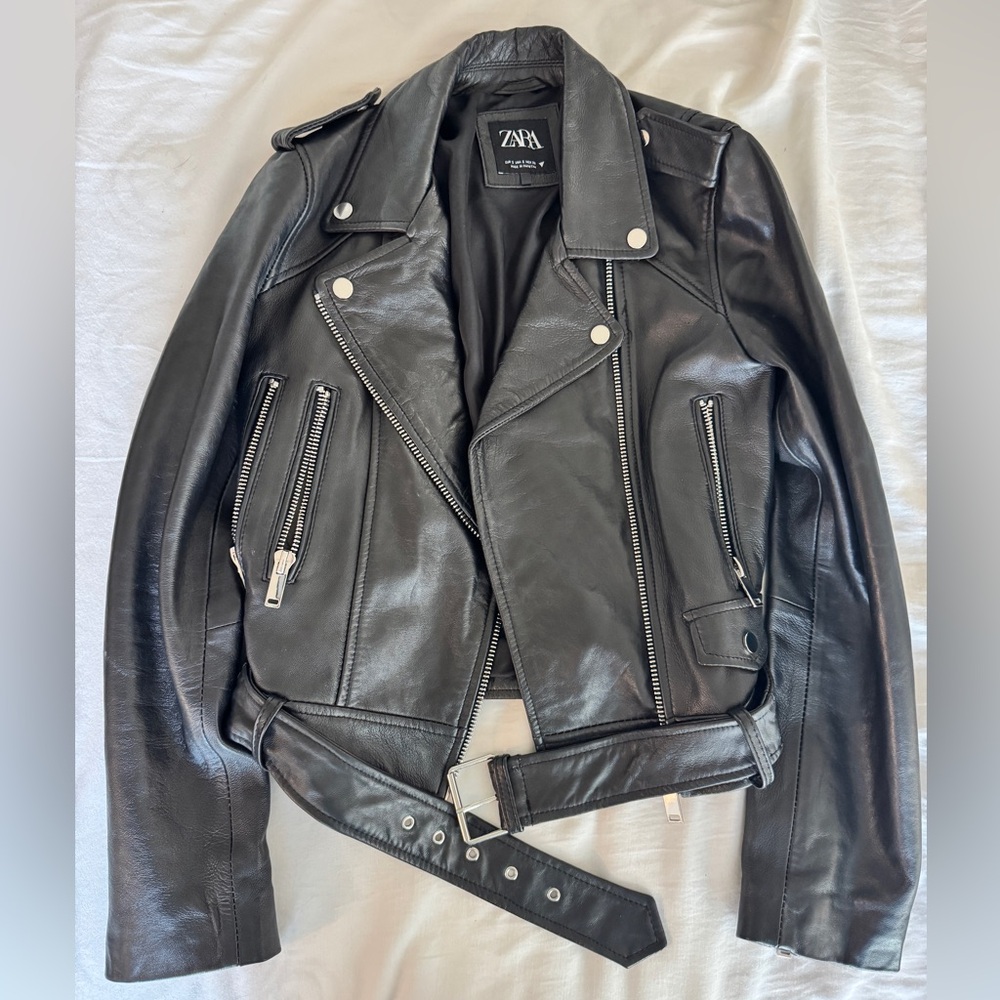 Zara faux leather moto jacket